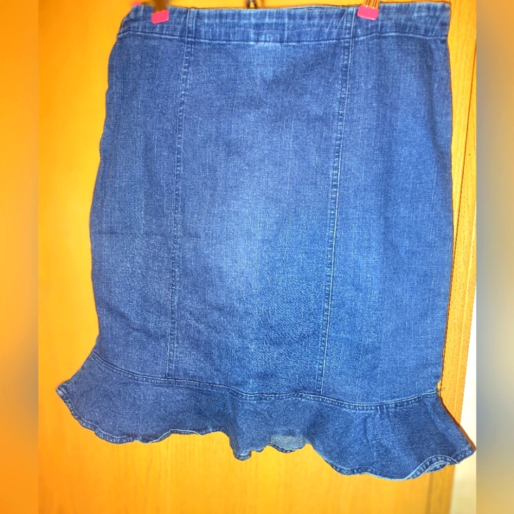 G.U.C Willi Smith Denim Blue Ruffled Skirt